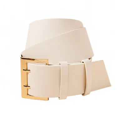 Avenue Zoe Women's Wide Suede Waist Belt In White