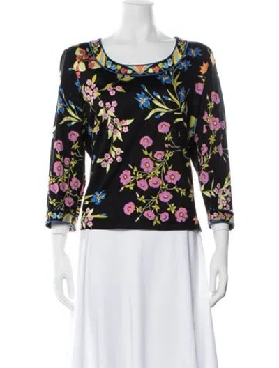 Pre-owned Averardo Bessi Floral Print Crew Neck Top In Multicolor