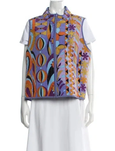 Pre-owned Averardo Bessi Patterned Vest In Orange/purple
