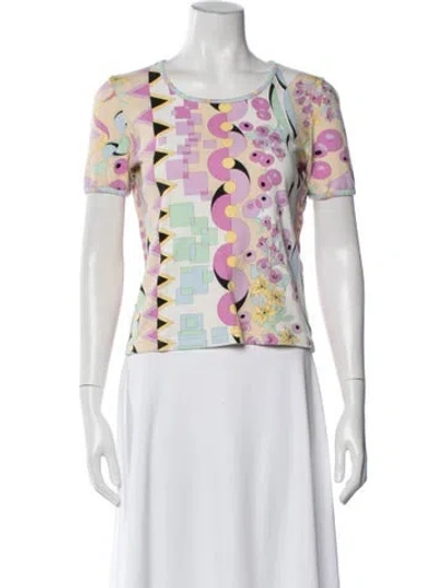 Pre-owned Averardo Bessi Printed Crew Neck Bodysuit In White