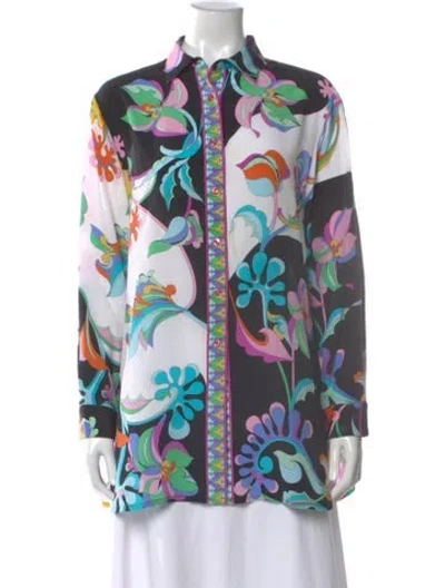 Pre-owned Averardo Bessi Silk Printed Blouse In Multi