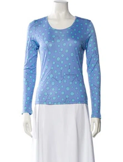 Pre-owned Averardo Bessi Silk Printed T-shirt In Blue