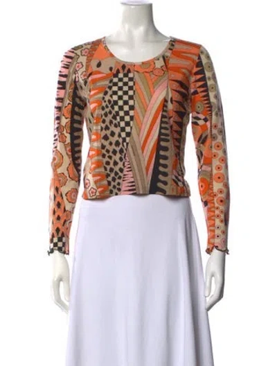 Pre-owned Averardo Bessi Wool Printed Top In Orange