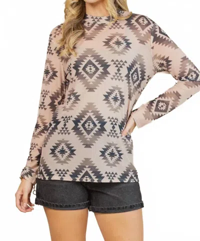 Avery Apparel Gloria Semi Sheer Top In Grey In Neutral