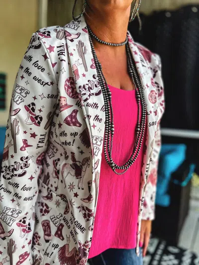 Avery Apparel The Cowgirl Western Blazer In White