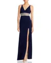 Avery G Embellished-waist Gown - Exclusive In Navy/silver