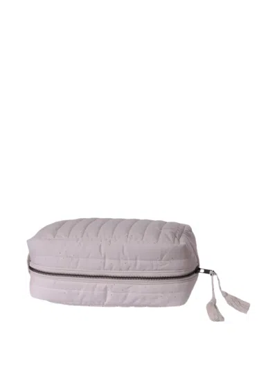 Avery Row Quilted Tassel Wash Bag In Neutral