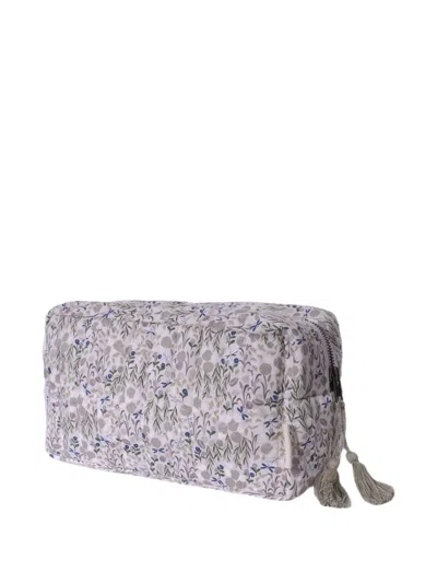 Avery Row Quilted Tassel Wash Bag In Neutral