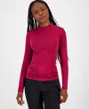 Aveto Juniors' Mock-neck Long-sleeve Top In Beaujolais
