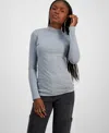 Aveto Juniors' Mock-neck Long-sleeve Top In Ultimate G