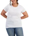 Aveto Plus Size Basic Crewneck Short-sleeve T-shirt In White