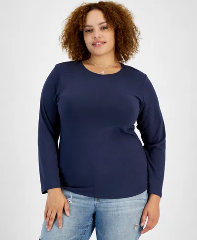 Aveto Plus Size Crewneck Top In Mood Indig