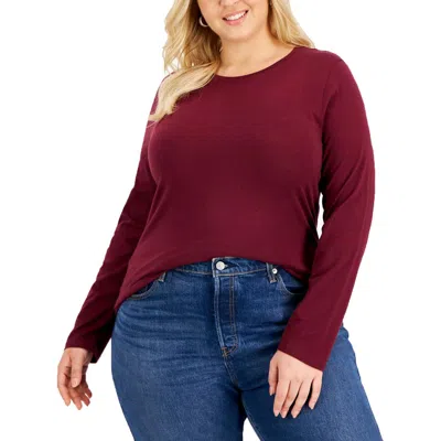 Aveto Plus Womens Lounge Wear Comfy Pullover Top In Multi