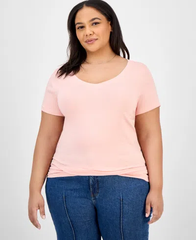 Aveto Trendy Plus Size Fitted V-neck T-shirt