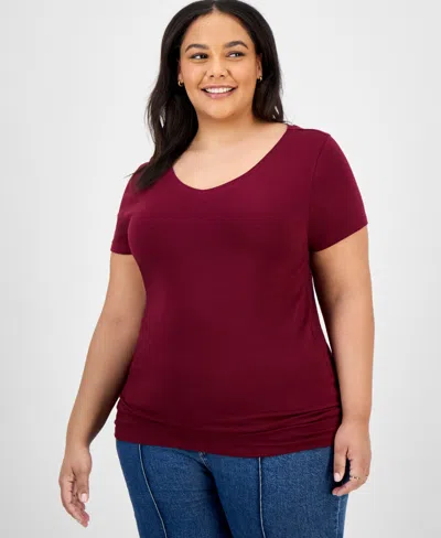 Aveto Trendy Plus Size Fitted V-neck T-shirt