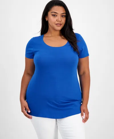 Aveto Trendy Plus Size Scoop-neck T-shirt
