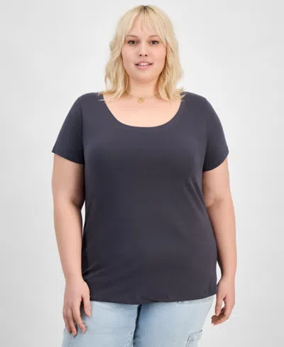 AVETO TRENDY PLUS SIZE SCOOP-NECK T-SHIRT