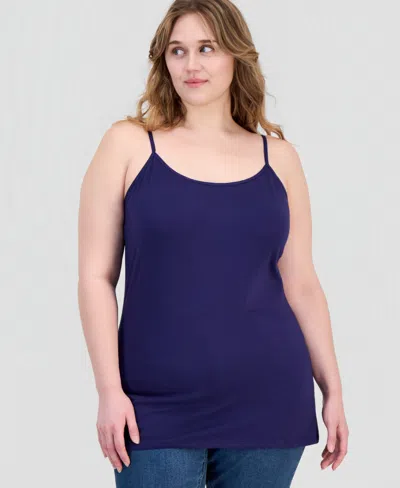 Aveto Trendy Plus Size Scoop-neck Sleeveless Top In Black