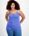 Aveto Trendy Plus Size Strappy Cross-front Tank Top