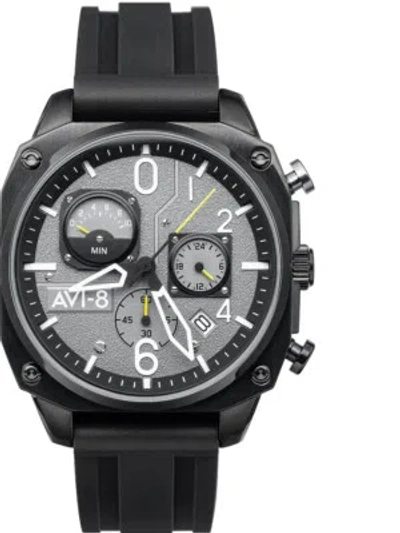 Pre-owned Avi-8 Av-4052-r1 Hawker Hunter Chronograph Mens Watch 45mm 5atm
