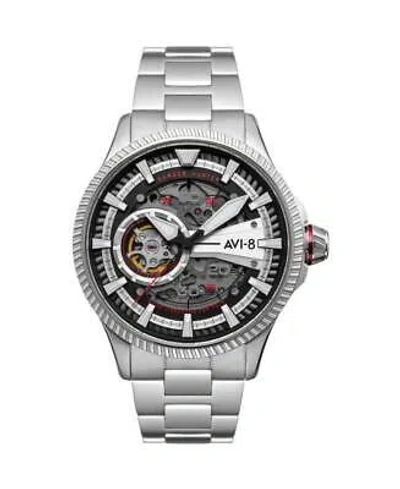 Pre-owned Avi-8 Av-4078-22 Men Automatic Watch Multicolor Dial