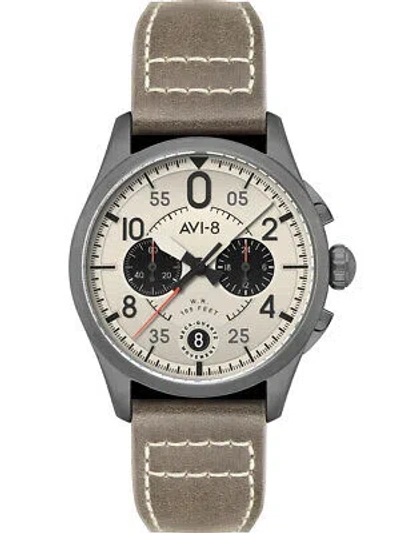 Pre-owned Avi-8 Av-4089-06 Mens Watch Spitfire Lock Chronograph 42mm 5atm