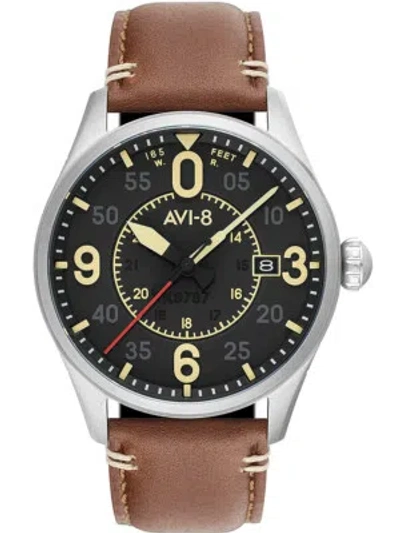 Pre-owned Avi-8 Av-4090-01 Spitfire Automatic Mens Watch 42mm 5atm