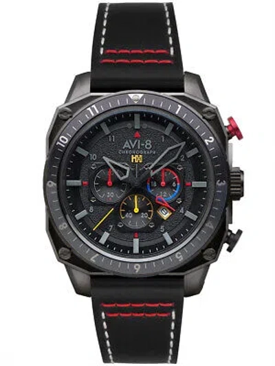 Pre-owned Avi-8 Av-4100-04 Hawker Hunter Dual Time