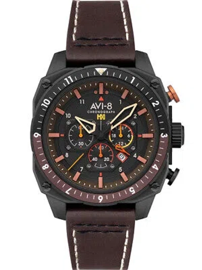 Pre-owned Avi-8 Av-4100-08 Hawker Hunter Dual Time