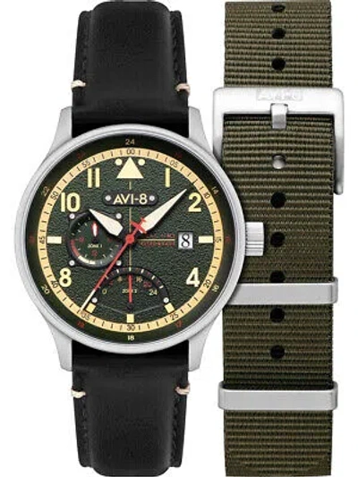 Pre-owned Avi-8 Av-4101-0a Hawker Hurricane Mckellar Dual Time