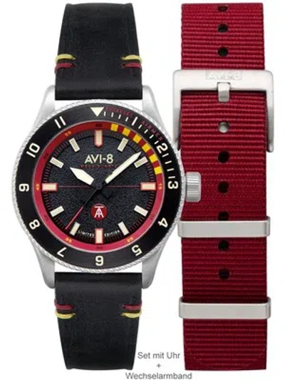 Pre-owned Avi-8 Av-4103-01 Tuskegee Airmen Limited Edition Herrenuhr