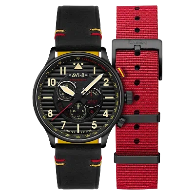 Pre-owned Avi-8 Flyboy Spirit Of Tuskegee Chronograph Limited Edition Anderson Watch - Bra