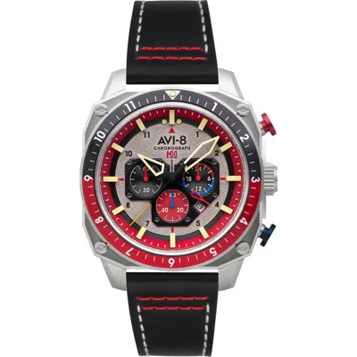 Avi-8 Hawker Hunter Atlas Dual Time Chronograph Bracelet Watch, 44mm In Gray