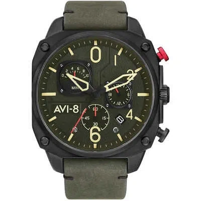 Pre-owned Avi-8 Hawker Hunter Av-4052-08 Green Black Watch - Brand