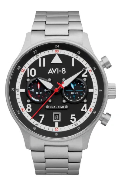 Avi-8 Hawker Hurricane Carey Chronograph Bracelet Watch, 44mm In Black