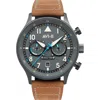 Avi-8 Hawker Hurricane Carey Chronograph Leather Strap Watch, 44mm In Gray
