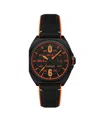Avi-8 Men's Bell X-1 Machbuster Automatic Black Rubber And Leather Strap Watch, 41mm In Black