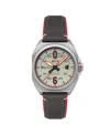 Avi-8 Men's Bell X-1 Machbuster Automatic Gray Rubber And Leather Strap Watch, 41mm In Lt. Gray