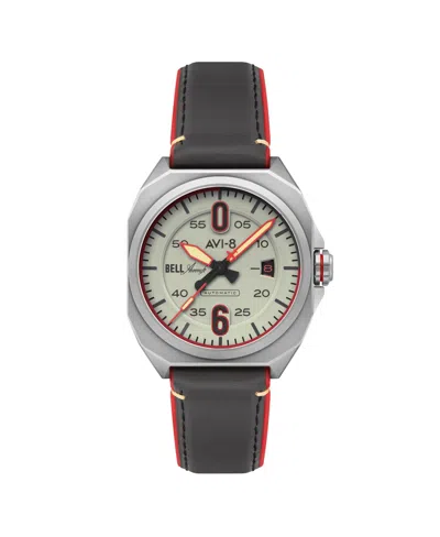 Avi-8 Men's Bell X-1 Machbuster Automatic Gray Rubber And Leather Strap Watch, 41mm In Lt. Gray