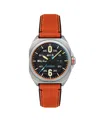 Avi-8 Men's Bell X-1 Machbuster Automatic Orange Rubber And Leather Strap Watch, 41mm In Black