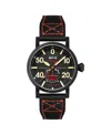 Avi-8 Men's Dambuster Chadwick Meca-quartz Black Leather Strap Watch, 43mm In Black