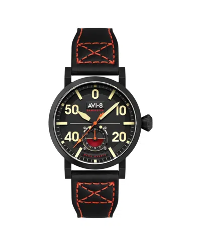 Avi-8 Men's Dambuster Chadwick Meca-quartz Black Leather Strap Watch, 43mm