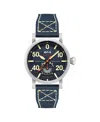 Avi-8 Men's Dambuster Chadwick Meca-quartz Blue Leather Strap Watch, 43mm In Blue
