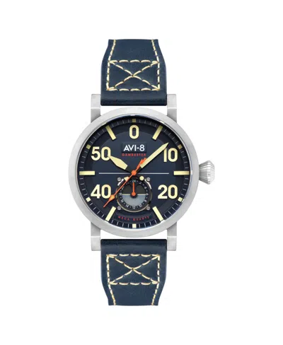 Avi-8 Men's Dambuster Chadwick Meca-quartz Blue Leather Strap Watch, 43mm