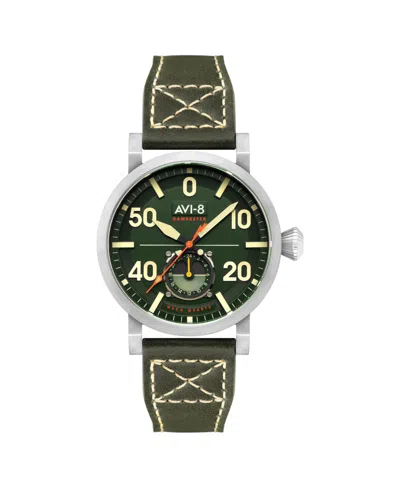 Avi-8 Men's Dambuster Chadwick Meca-quartz Green Leather Strap Watch, 43mm
