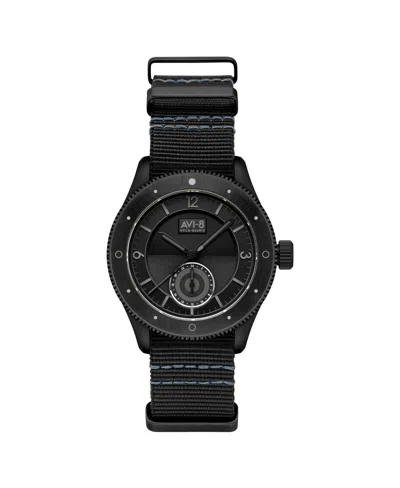 Avi-8 Men's Flyboy Airmaster Sector Meca-quartz Black Nylon Strap Watch, 40mm