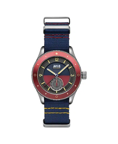 Avi-8 Men's Flyboy Airmaster Sector Meca-quartz Blue Nylon Strap Watch, 40mm