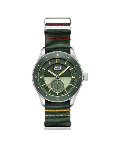 Avi-8 Men's Flyboy Airmaster Sector Meca-quartz Green Nylon Strap Watch, 40mm
