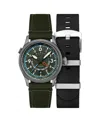 Avi-8 Men's Flyboy Wingman Worldtimer Gmt Automatic Green Leather Strap Watch, 41mm In Green