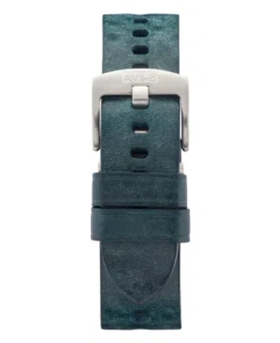 Avi-8 Men's Green Genuine Leather Strap Rally, 22mm